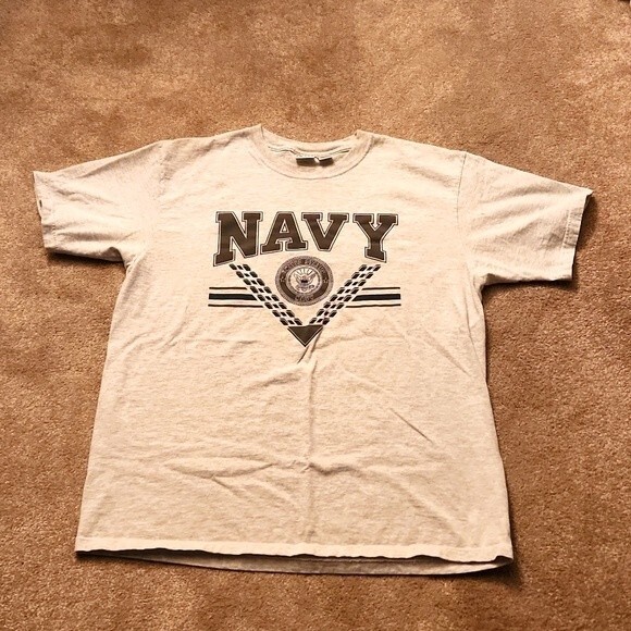 US Military Navy Men's Gray T-Shirt Size XL - Picture 1 of 5